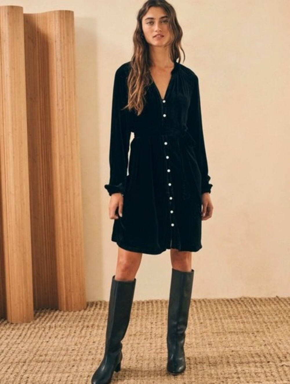 Faherty Naomi Silk Velvet Dress